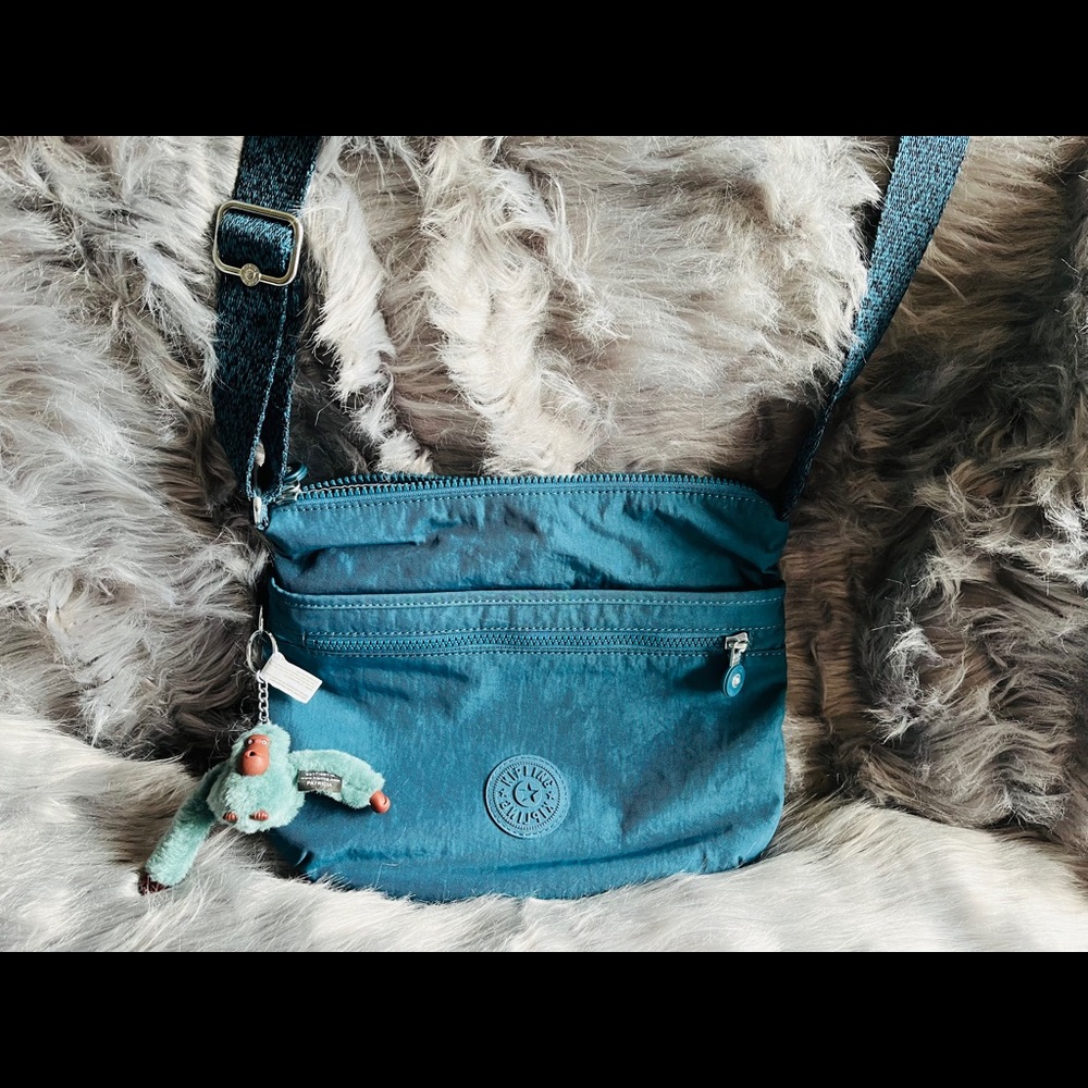 Steel Teal Kipling Shoulder Bag